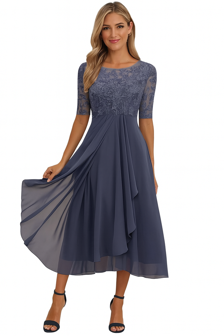 Robe d’invitée de Mariage Élégante en Dentelle pour Femme | Midi