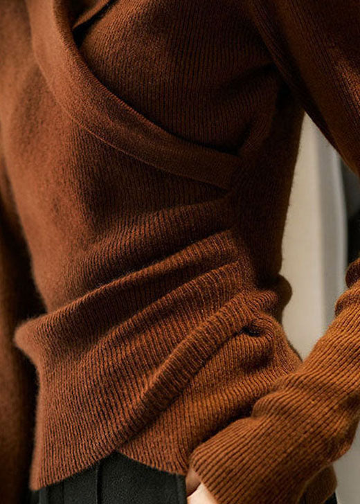 Pull Col Peter Pan Caramel Pour Femme | Coupe Slim