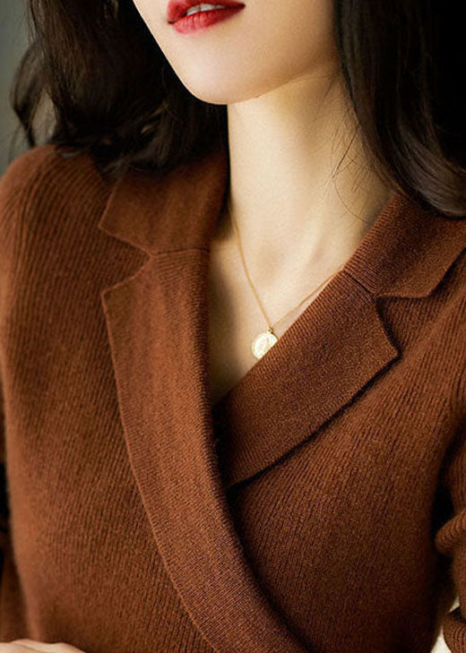 Pull Col Peter Pan Caramel Pour Femme | Coupe Slim