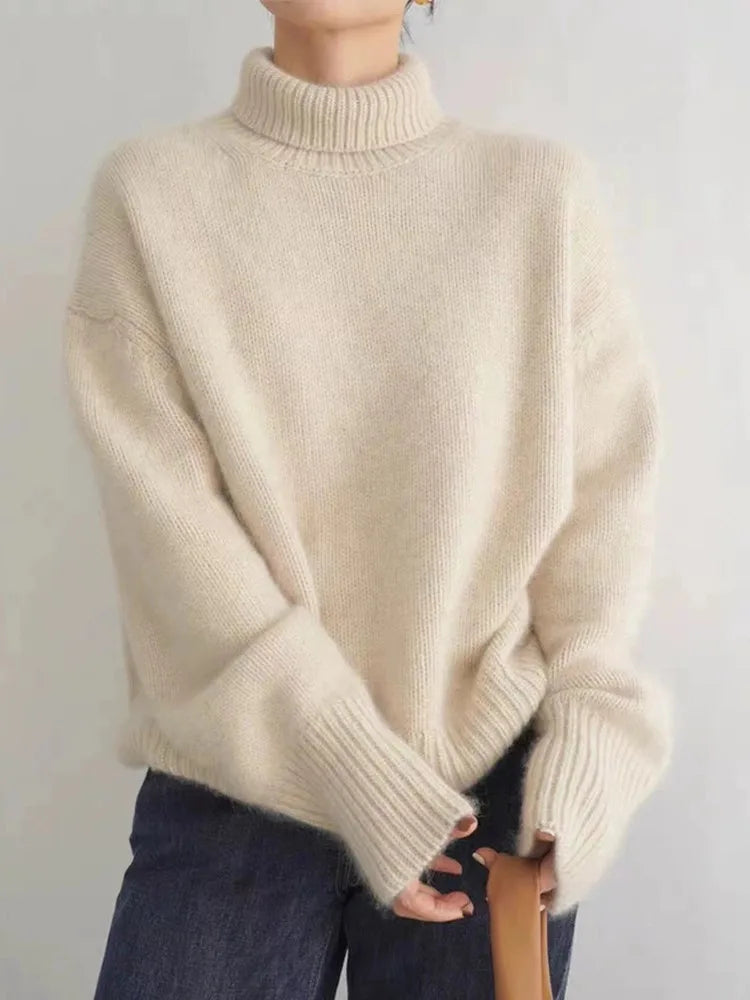 Pull Femme Col Roulé Doux | Élégant & Confortable