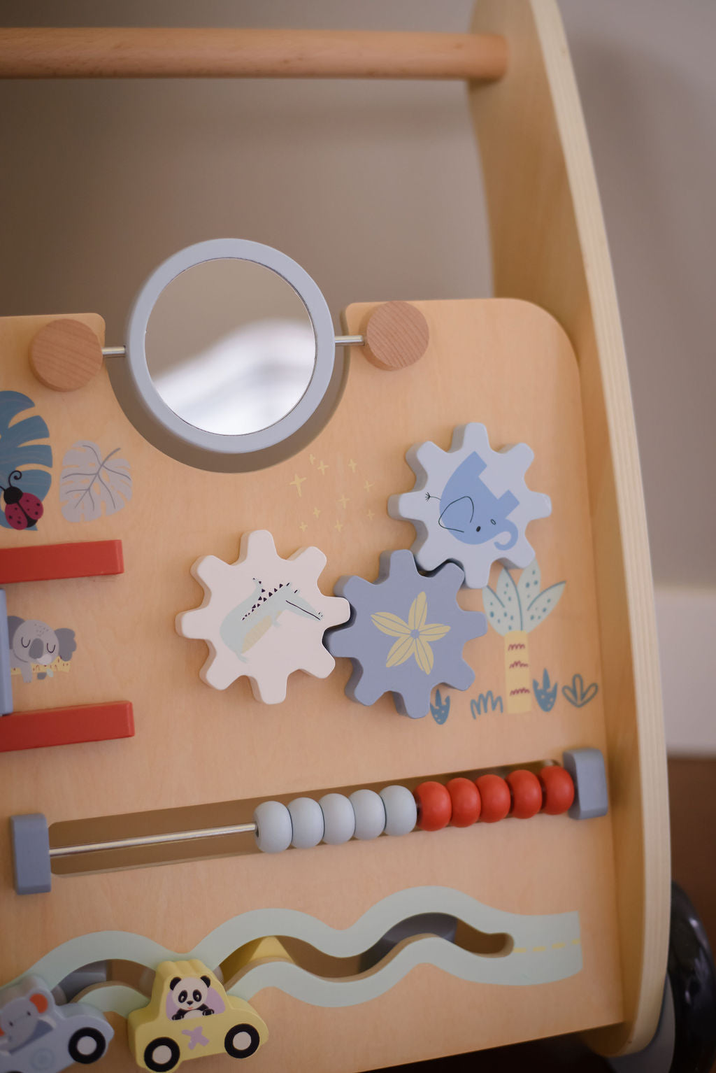 Trotteur en Bois Pour Bébé | Tableau d'Activités