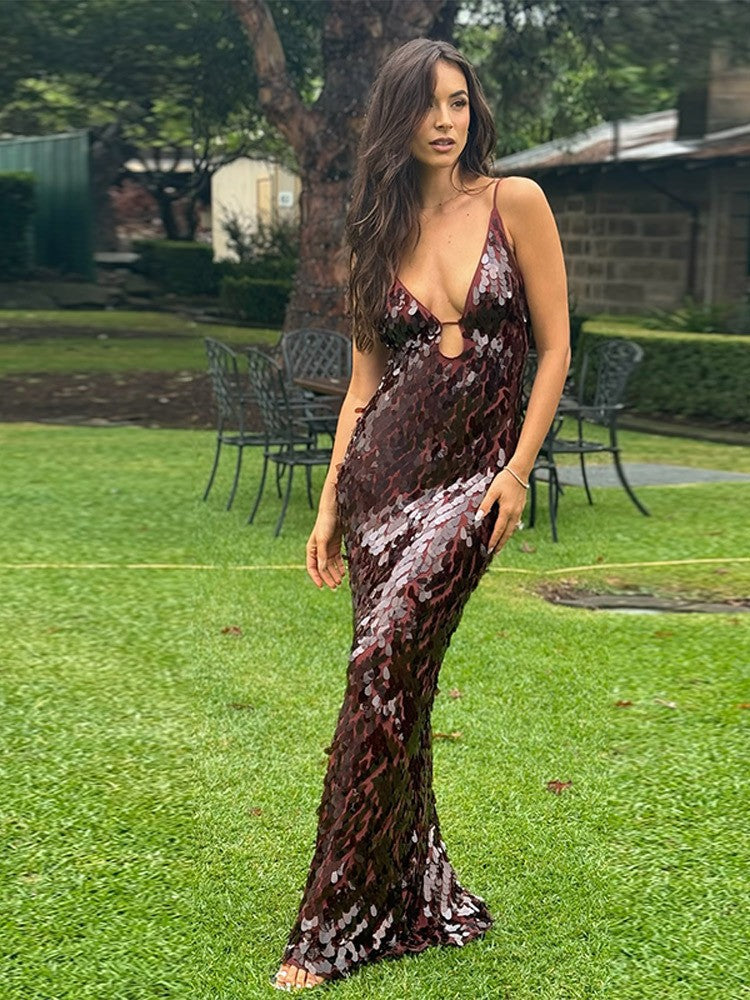 Robe Maxi à Paillettes Éblouissantes pour Femmes