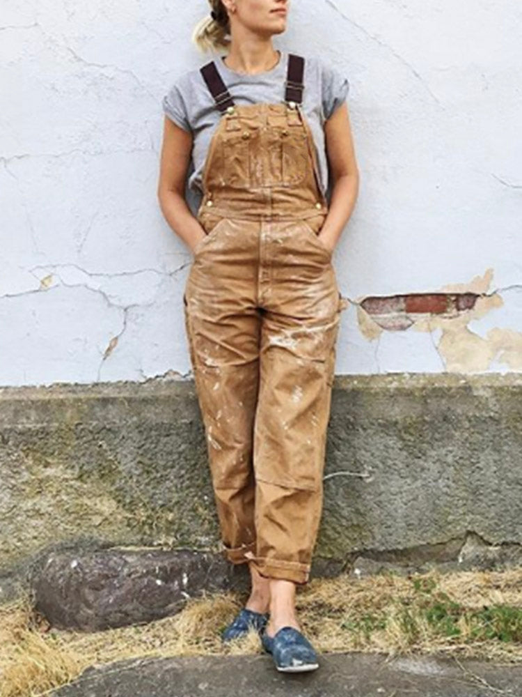 Women's Casual Utility Jumpsuit | Straight Fit