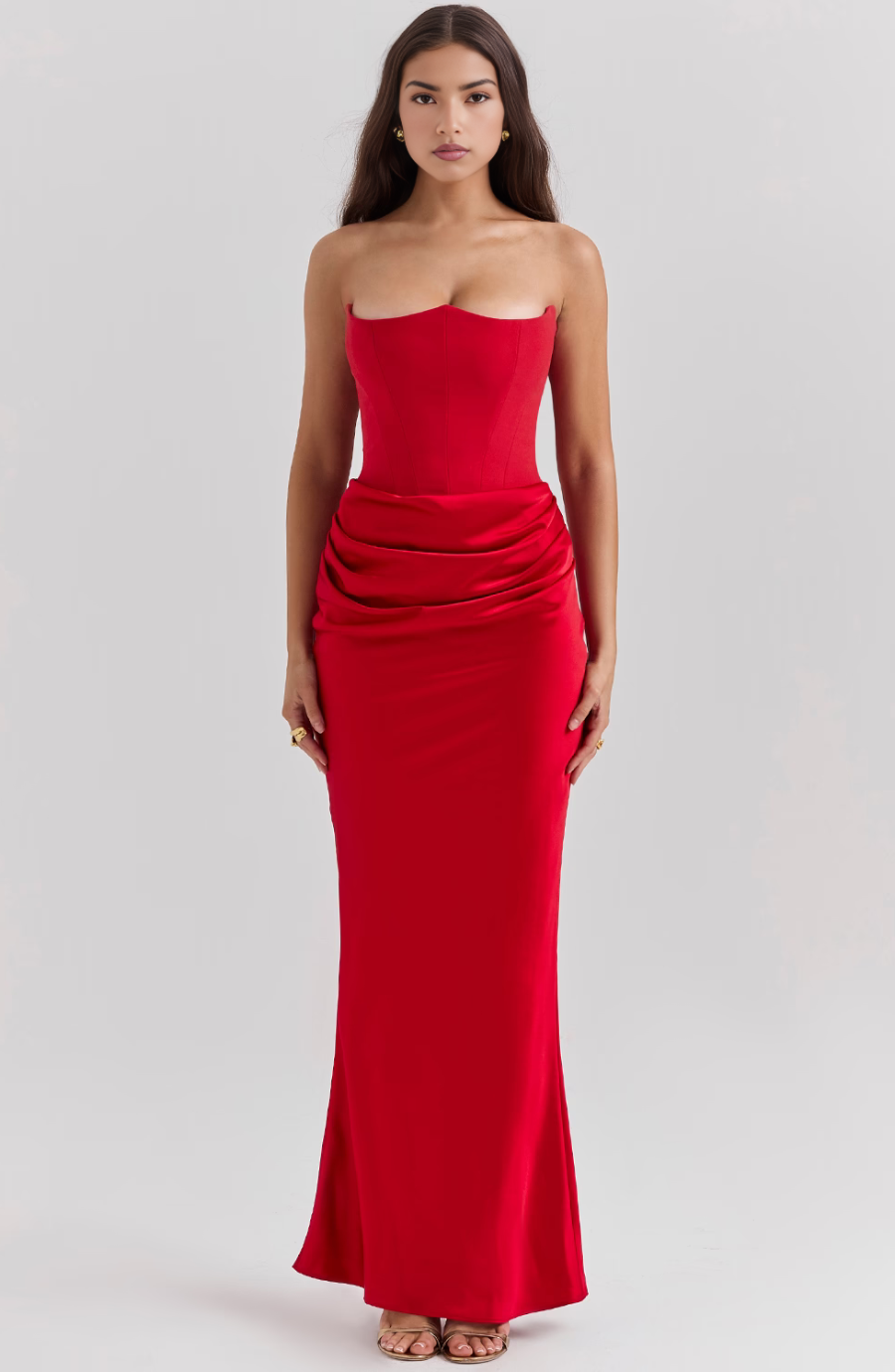 Robe Maxi Élegante Sans Bretelles pour Femmes