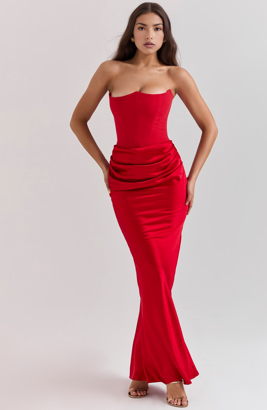 Robe Maxi Élegante Sans Bretelles pour Femmes