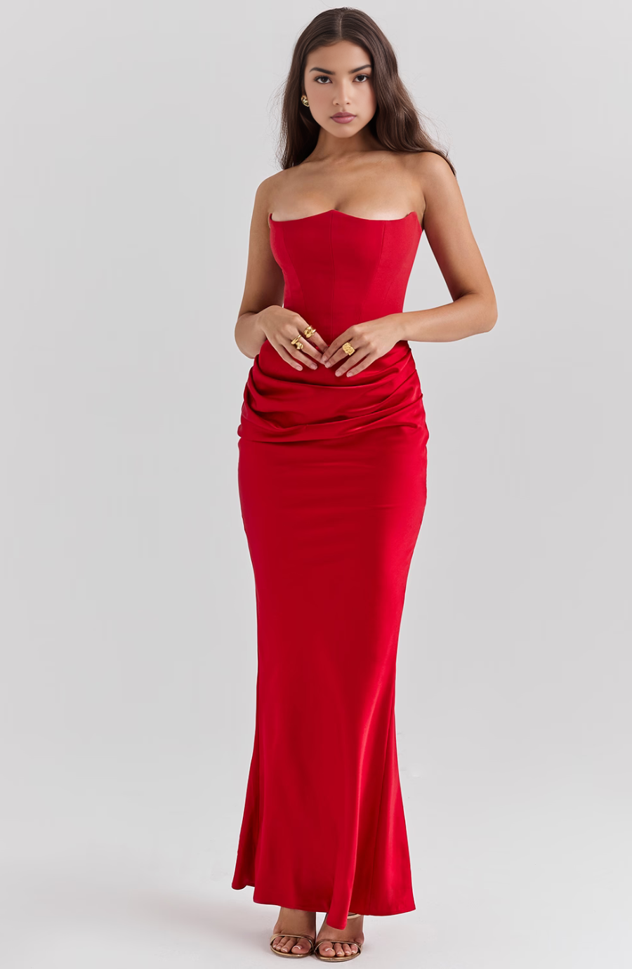Robe Maxi Élegante Sans Bretelles pour Femmes
