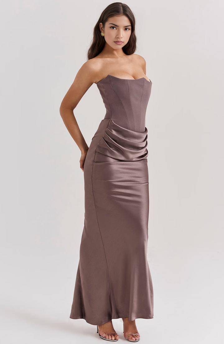 Robe Maxi Élegante Sans Bretelles pour Femmes