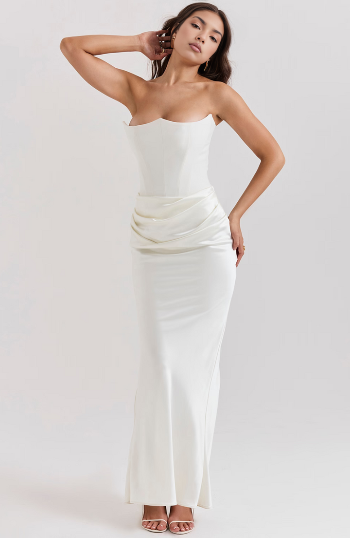 Robe Maxi Élegante Sans Bretelles pour Femmes