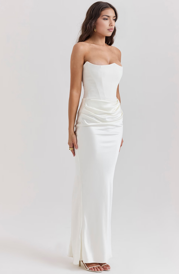 Robe Maxi Élegante Sans Bretelles pour Femmes