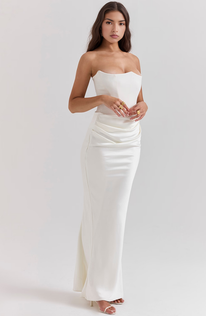 Robe Maxi Élegante Sans Bretelles pour Femmes
