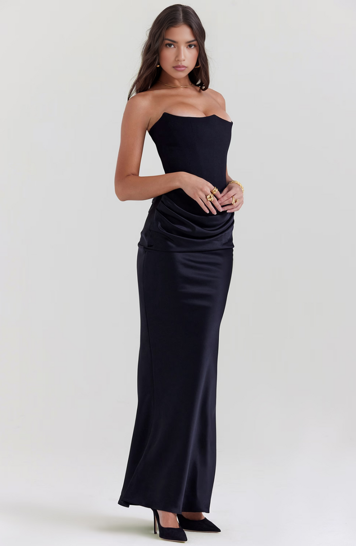 Robe Maxi Élegante Sans Bretelles pour Femmes