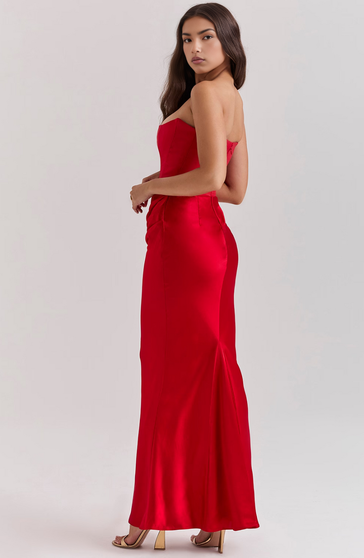 Robe Maxi Élegante Sans Bretelles pour Femmes