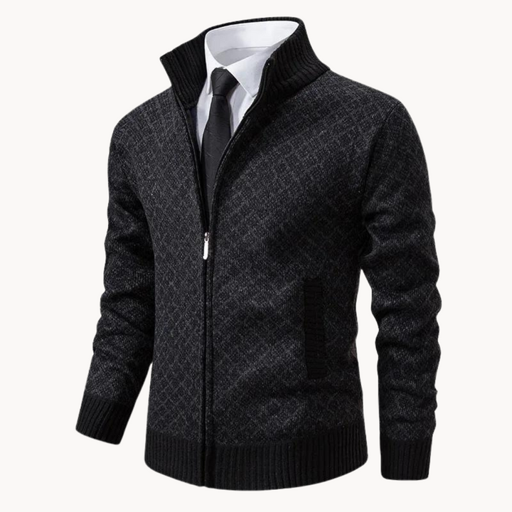 Pull col roulé en jacquard tricoté, design élégant