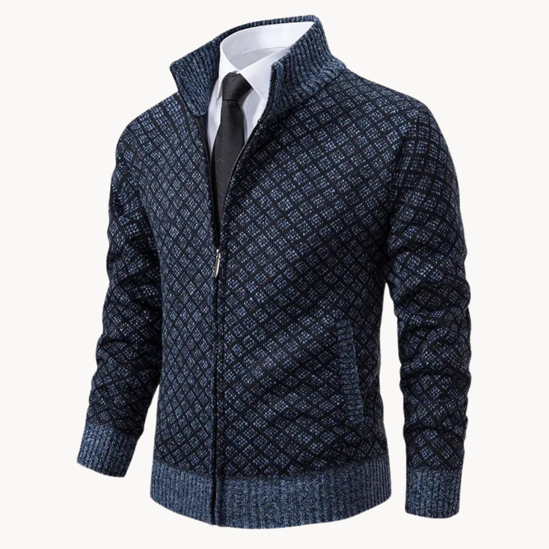Pull col roulé en jacquard tricoté, design élégant