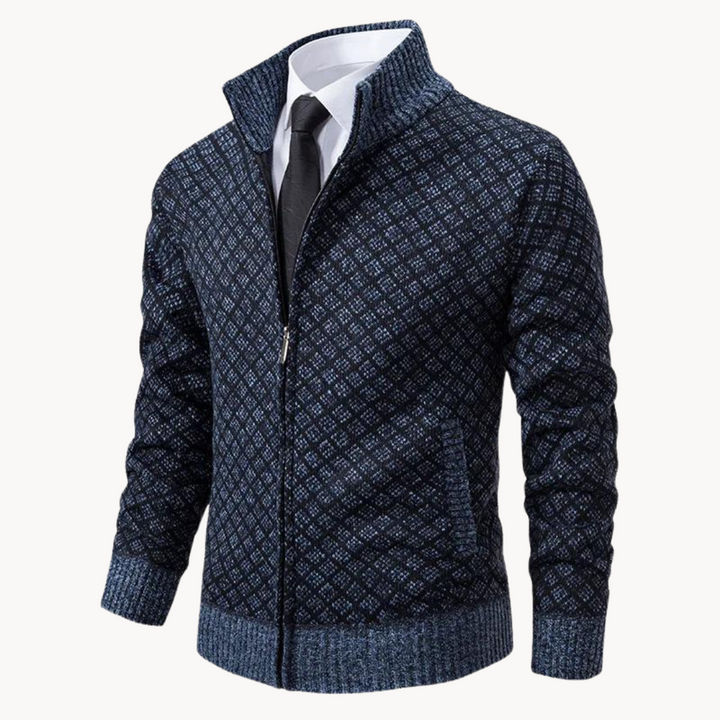 Pull col roulé en jacquard tricoté, design élégant