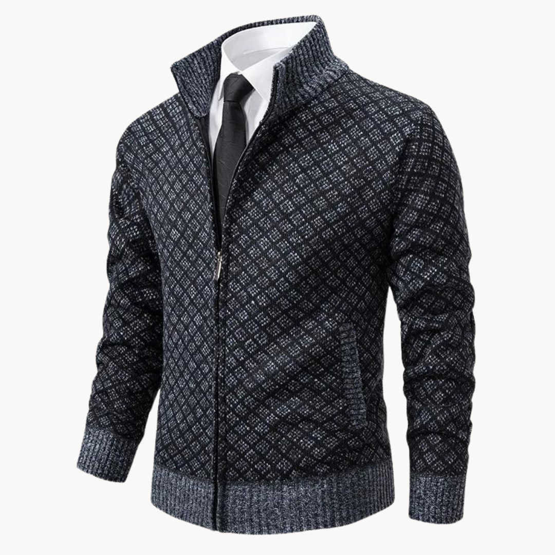 Pull col roulé en jacquard tricoté, design élégant