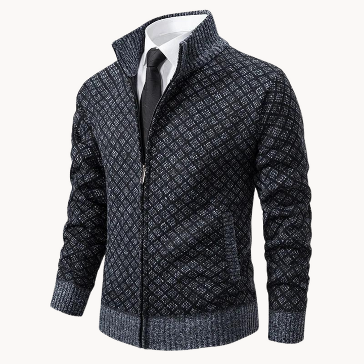Pull col roulé en jacquard tricoté, design élégant