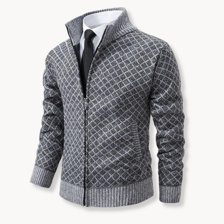 Pull col roulé en jacquard tricoté, design élégant
