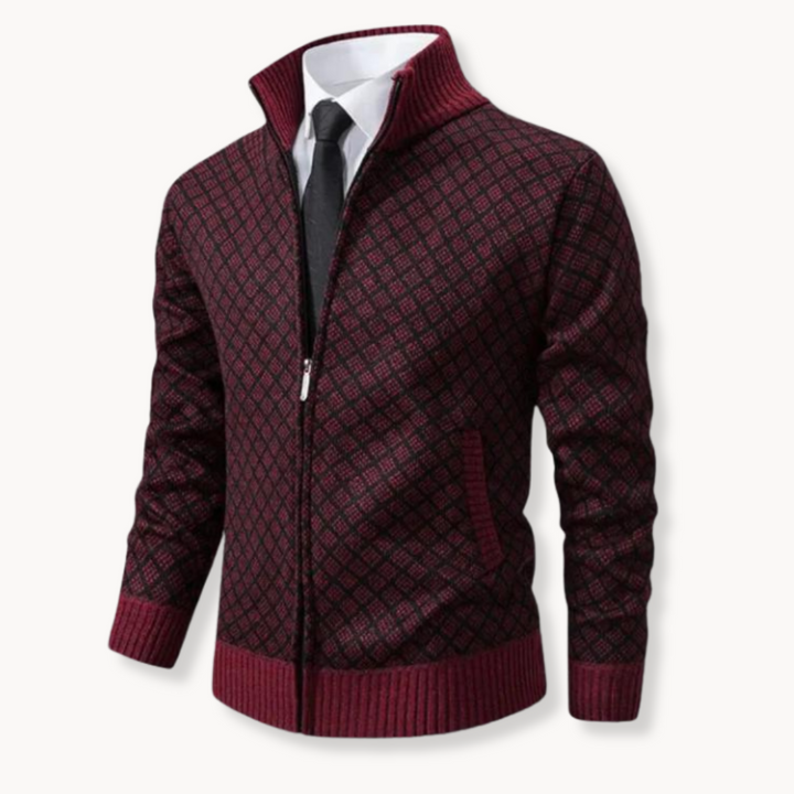 Pull col roulé en jacquard tricoté, design élégant