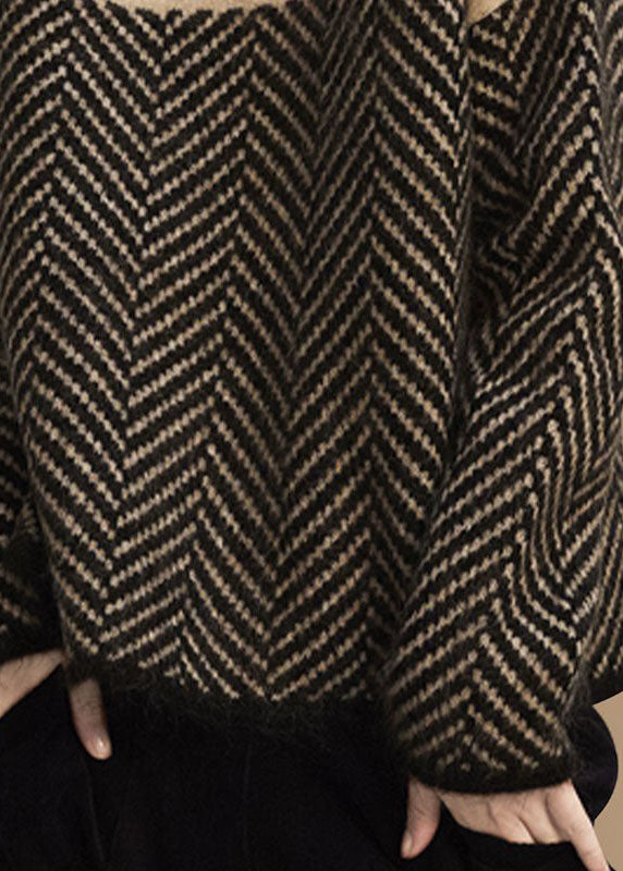 Gilet Col Roulé Patchwork Pour Femme | Coupe Ample