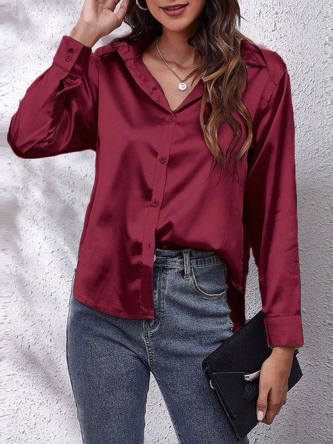 Women's Elegant Soft Blouse | Classic Long Sleeves