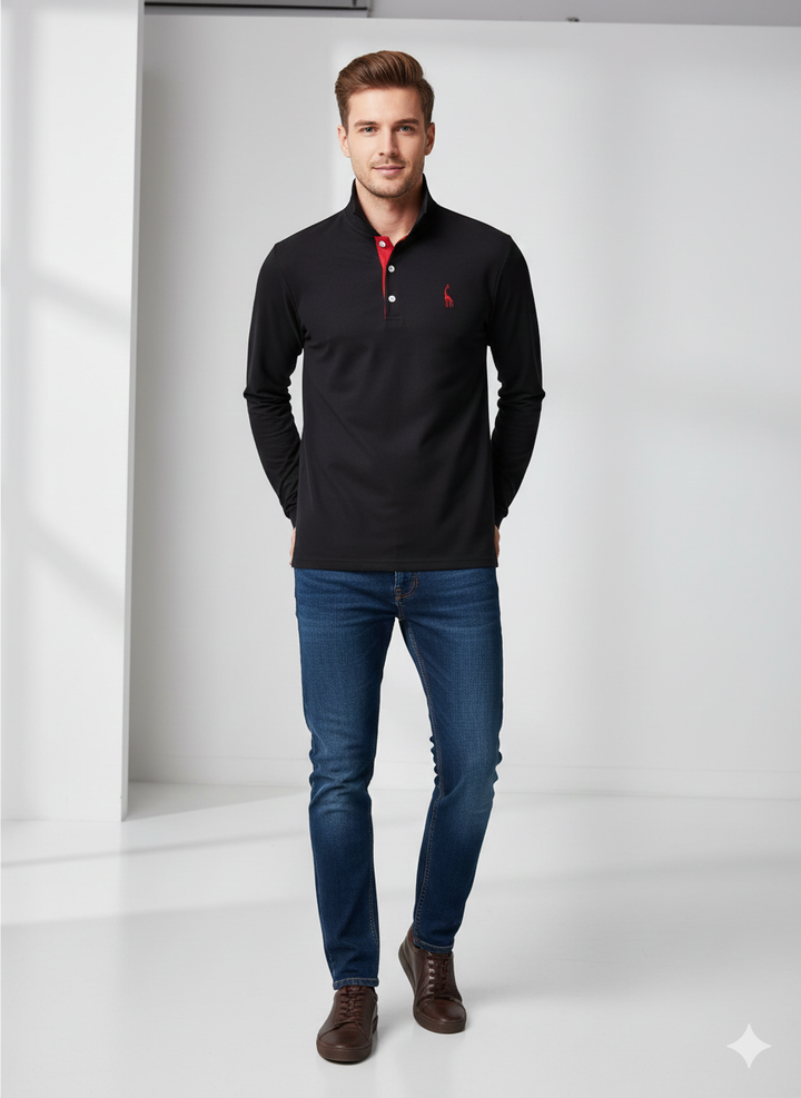 Men's Long Sleeve Shirt | Elegant Polo Shirt