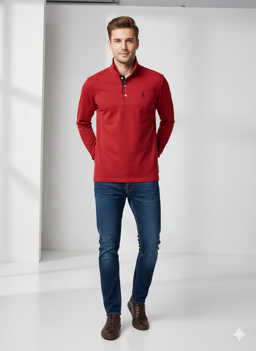 Men's Long Sleeve Shirt | Elegant Polo Shirt