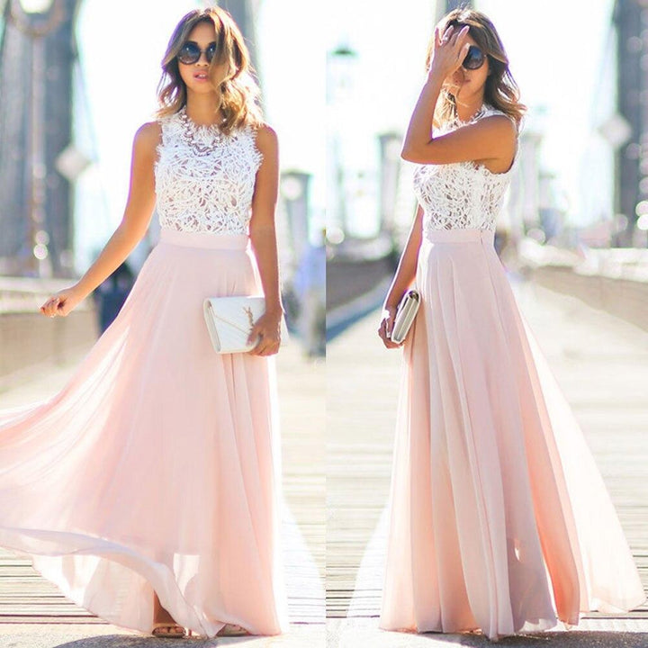 Robe Longue Femme en Dentelle | Élégante & Fluide