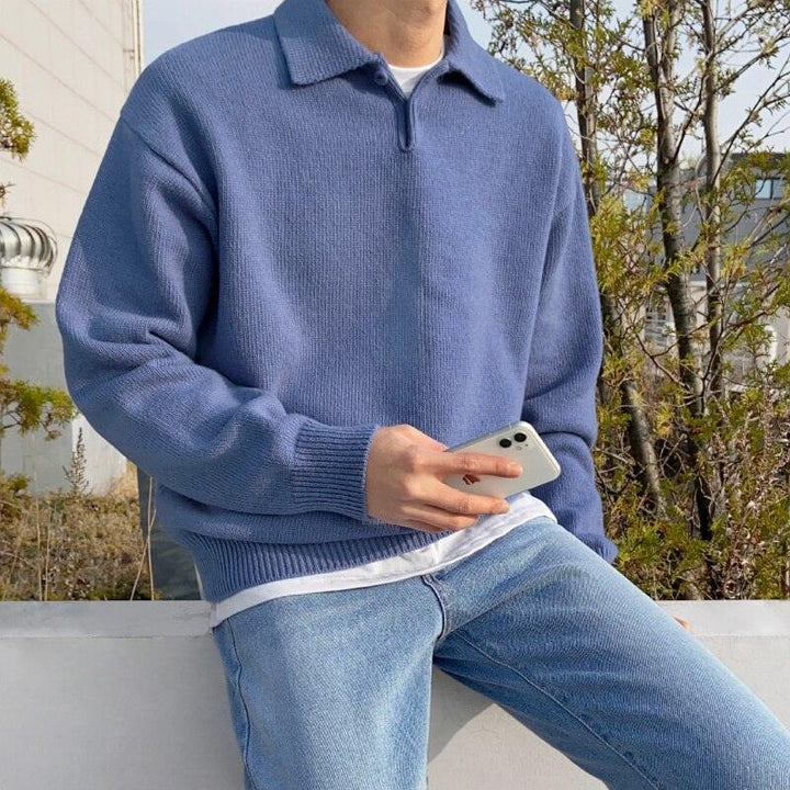 Polo en tricot boutonné, design élégant
