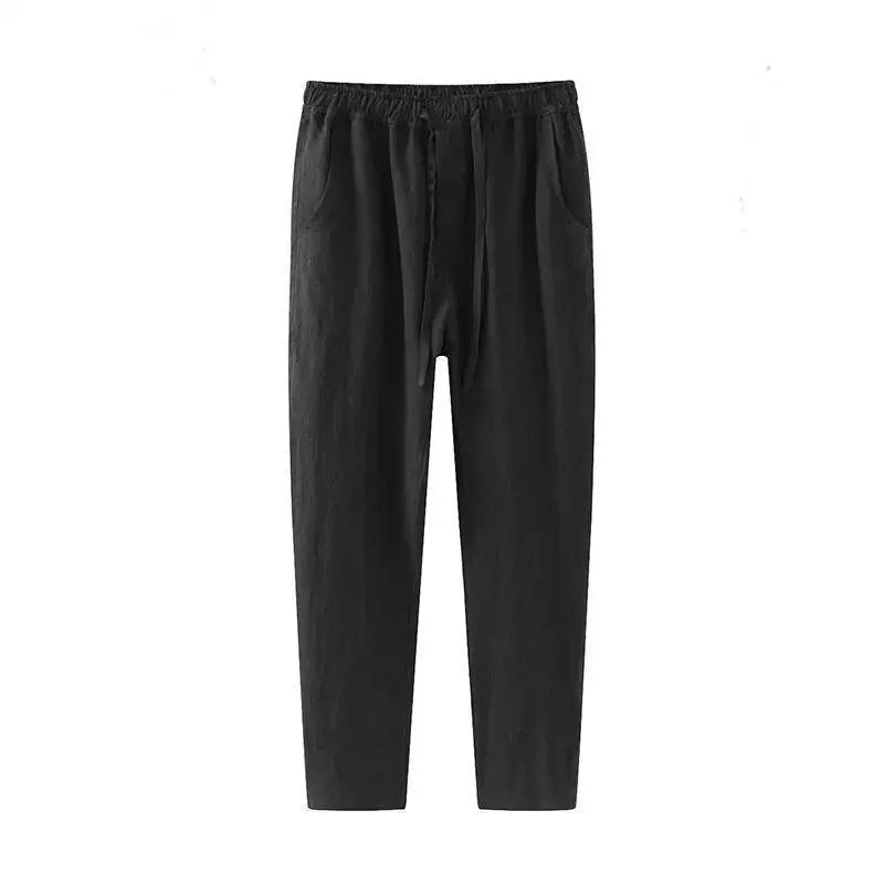 Pantalon décontracté en lin mélangé, léger