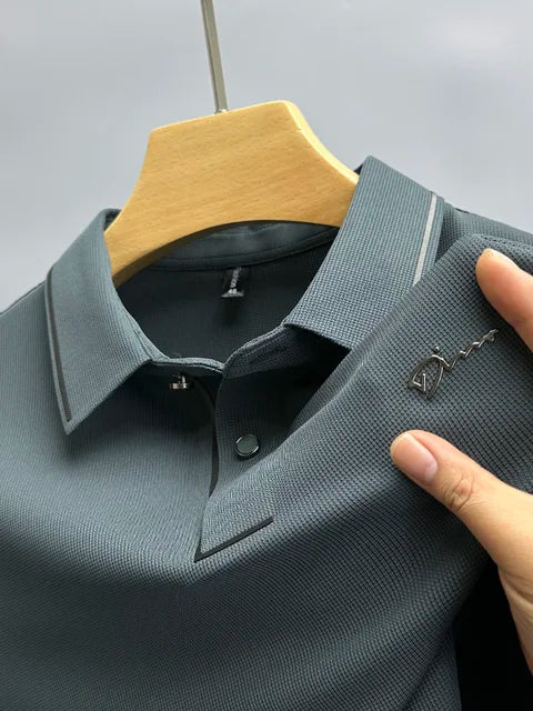Polo Homme Luxe avec Détails Brillants | Manches Courtes & Élégant