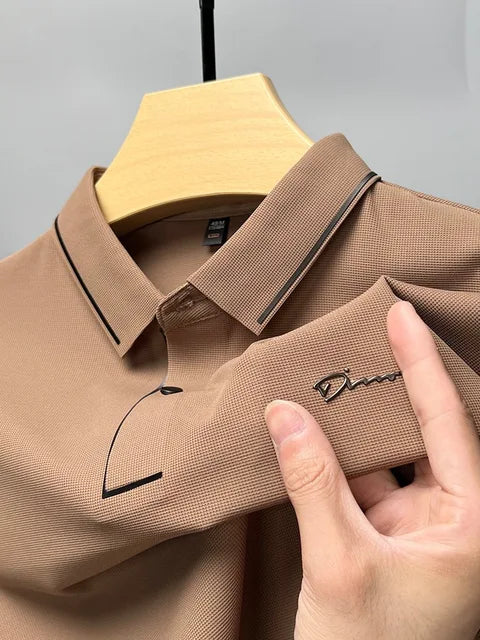 Polo Homme Luxe avec Détails Brillants | Manches Courtes & Élégant