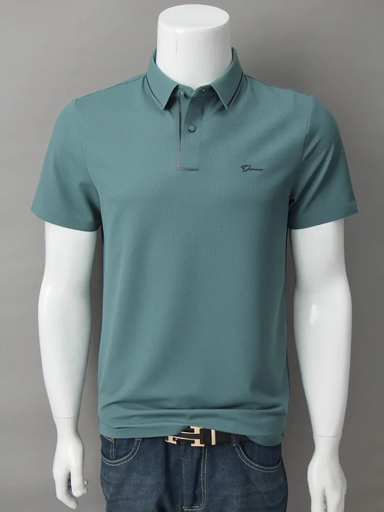 Polo Homme Luxe avec Détails Brillants | Manches Courtes & Élégant
