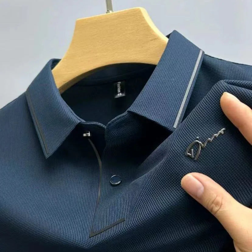 Polo Homme Luxe avec Détails Brillants | Manches Courtes & Élégant