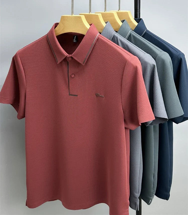 Polo Homme Luxe avec Détails Brillants | Manches Courtes & Élégant