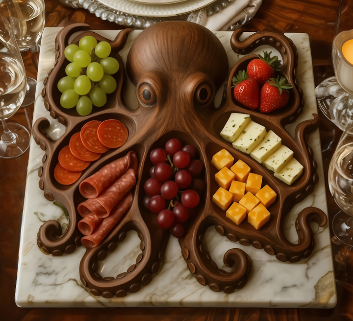 Plateau Apéritif Pieuvre Rustique