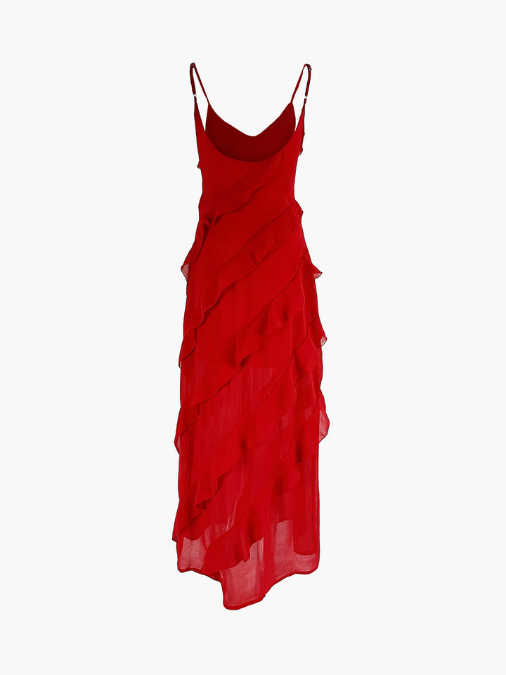 Robe Femme Élégante Longue à Volants | Maxi