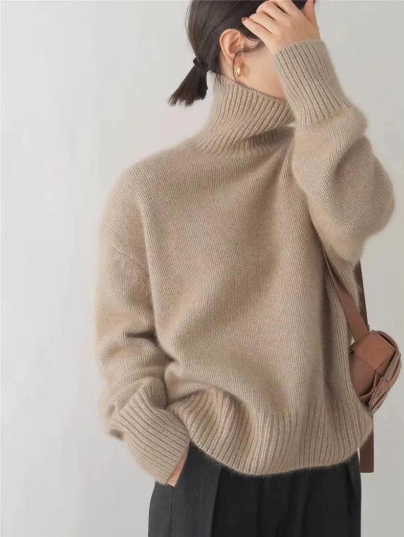 Pull Femme Col Roulé Doux | Élégant & Confortable