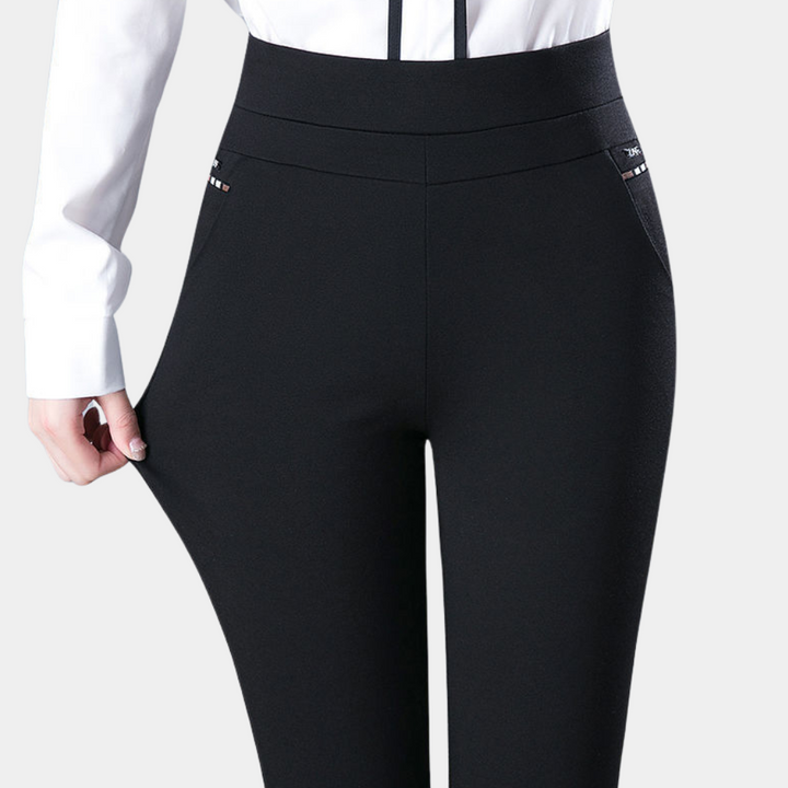 Pantalon Femme Taille Haute Extensible | Noir