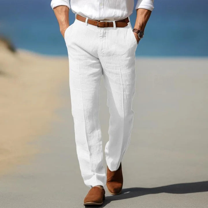 Pantalon décontracté en lin pour homme | Coupe décontractée
