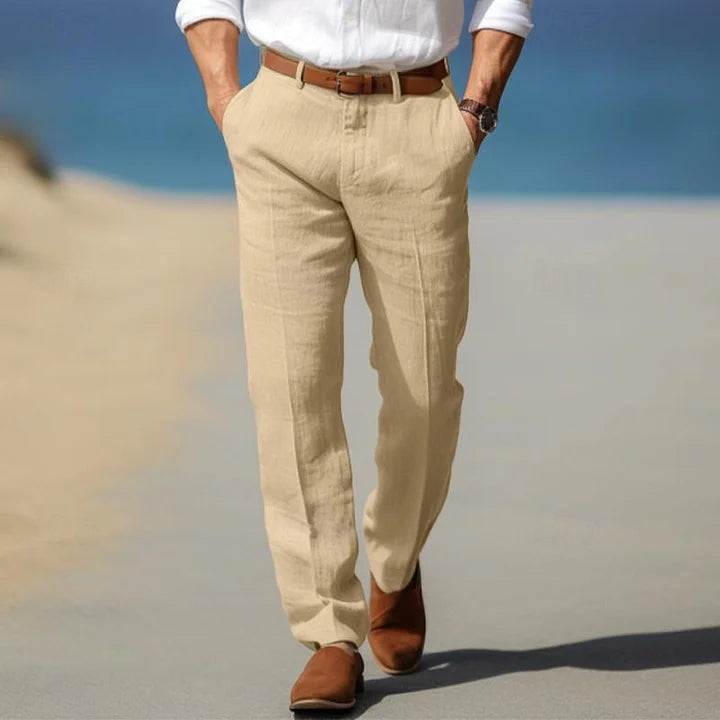 Pantalon décontracté en lin pour homme | Coupe décontractée
