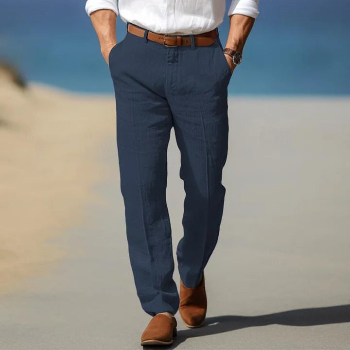 Pantalon décontracté en lin pour homme | Coupe décontractée