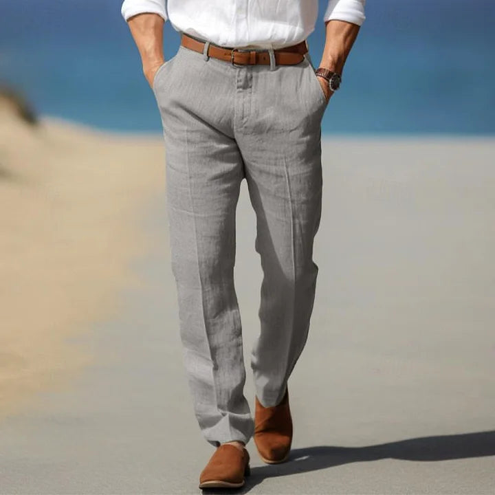 Pantalon décontracté en lin pour homme | Coupe décontractée
