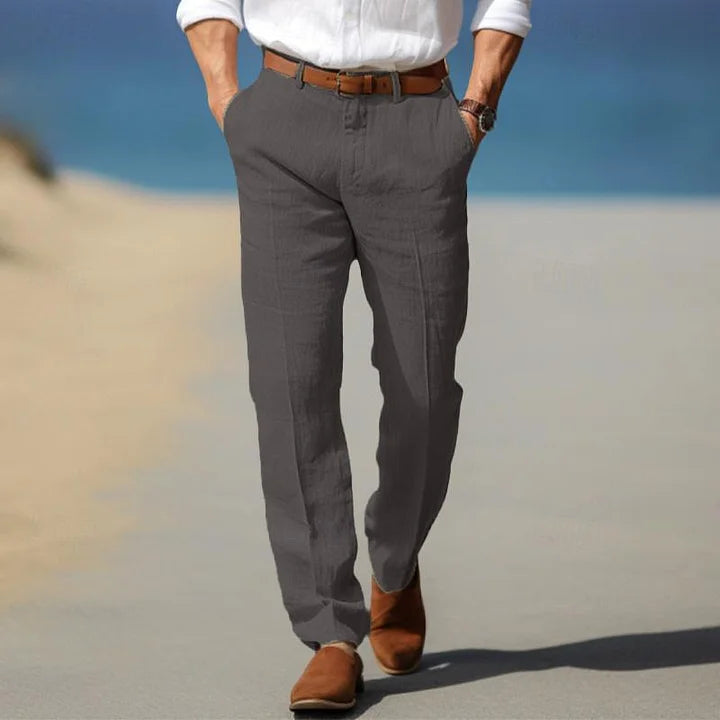 Pantalon décontracté en lin pour homme | Coupe décontractée