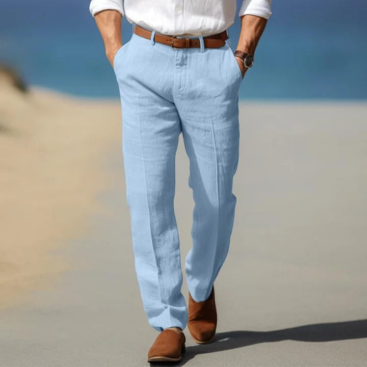 Pantalon décontracté en lin pour homme | Coupe décontractée