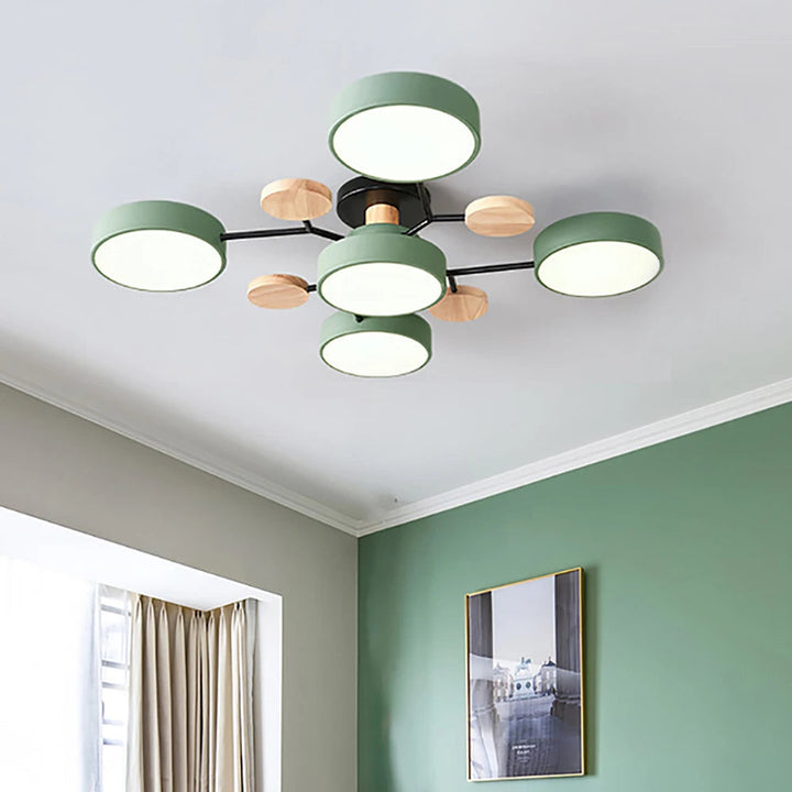 Plafonnier design fin avec finitions à la main