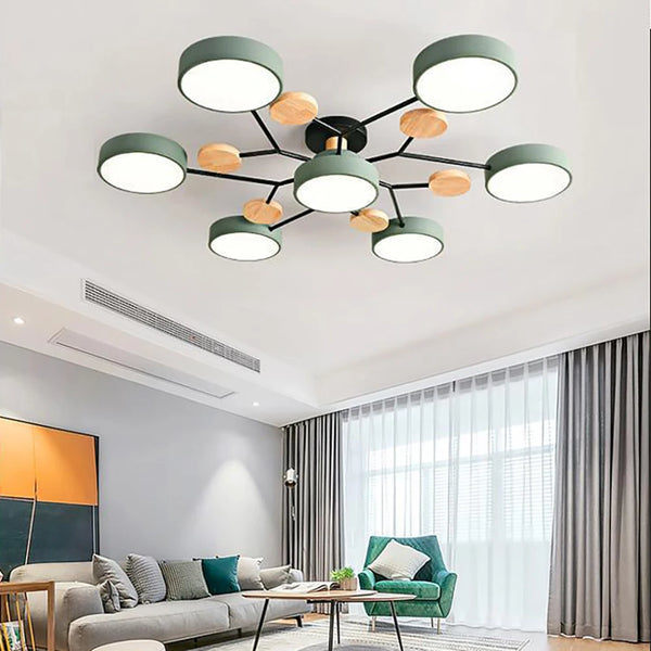 Plafonnier design fin avec finitions à la main