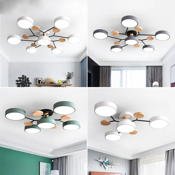 Plafonnier design fin avec finitions à la main