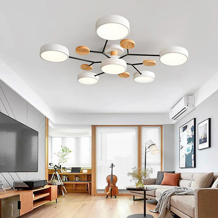 Plafonnier design fin avec finitions à la main