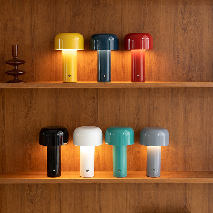Lampe de table champignon sans fil, design italien